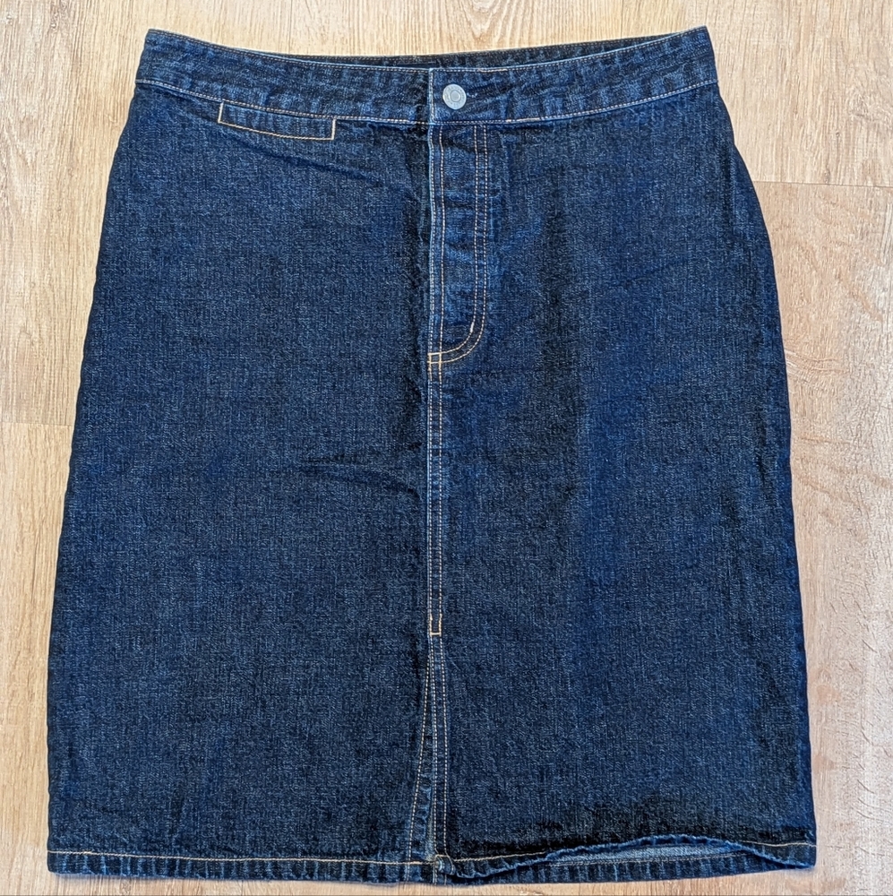 Vintage GAP Dark Blue Denim Pencil Skirt Size 8 - Picture 4 of 4
